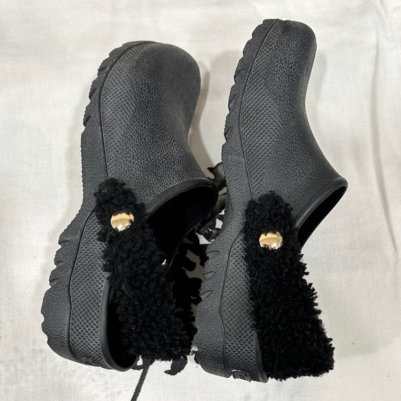 Coach Black Lola Shearling Clogs - Picture 7 of 9